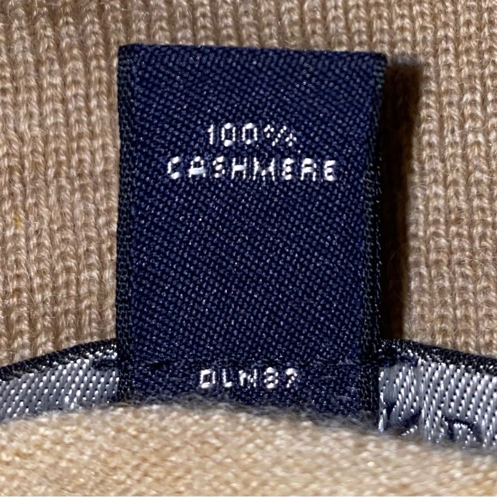 LAND’S END cashmere turtleneck long sleeve classic sweater tan FLAWED size L - Picture 5 of 11